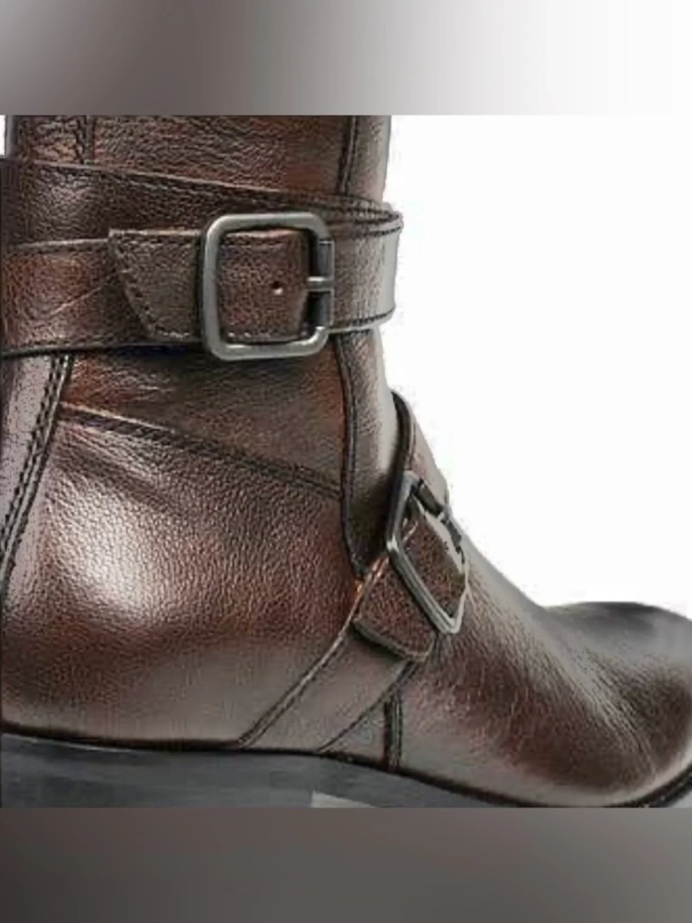 Kenneth Cole Men's Bike-N-Hike Boots Brown Sz 10 M Buckles Side Zippers *READ*